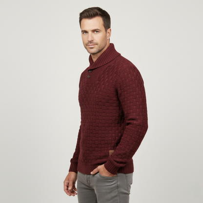 The Brighton Men’s Chunky Knit Sweater with Buttons