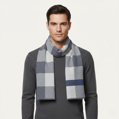 The Highgate Men's Classic Knit Plaid Scarf