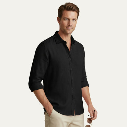 The Zurich Vintage Long Sleeve Linen Shirt for Men