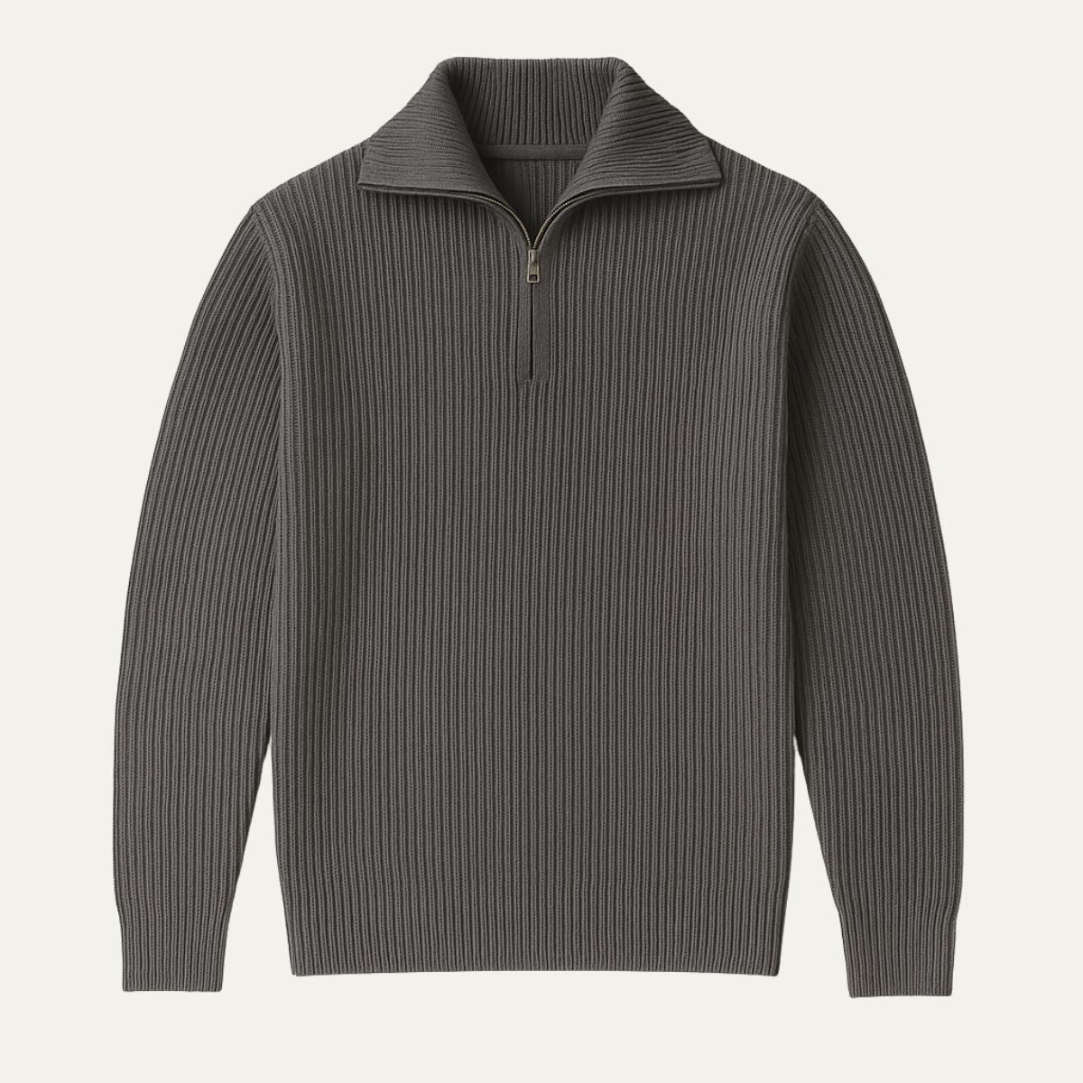The Merino Knitted Quarter Zip Sweater