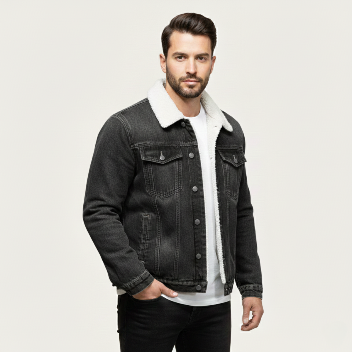 The Kilmarnock Men's Fleece Lined Denim Winter Jacket