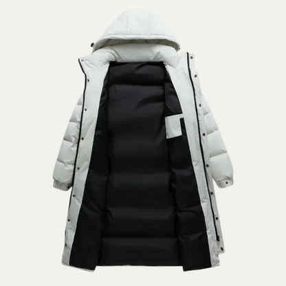 The Westminster Men’s Hooded Longline Black Puffer Coat
