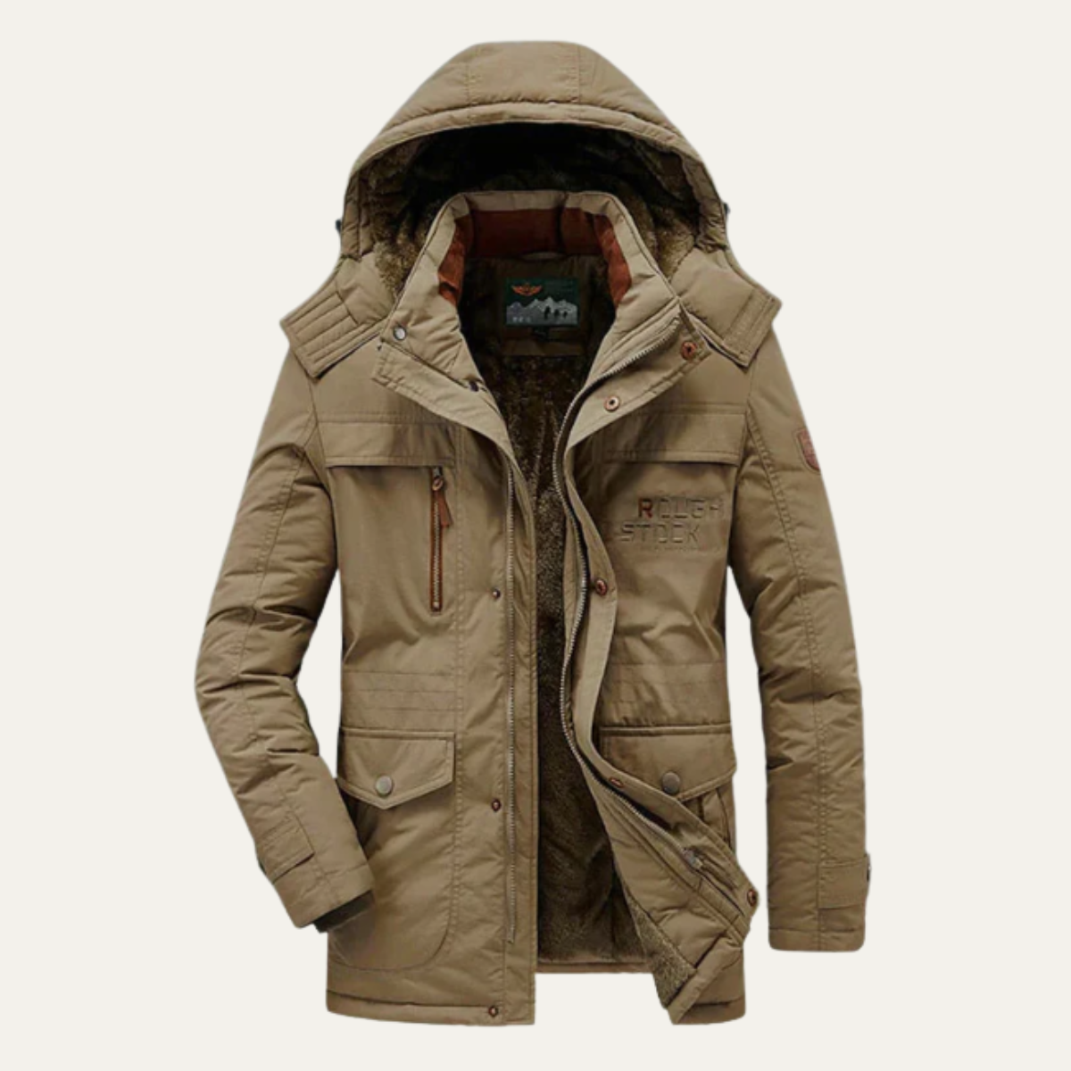 The Fairfield Men’s Winter Warm Fleece Lined Hooded Parka Coat