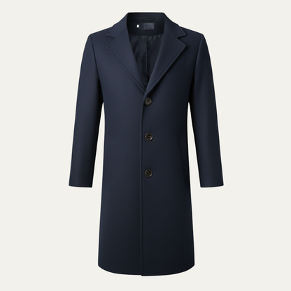 The Wilshire Men's Long Double Breasted Wool Blend Smart Overcoat