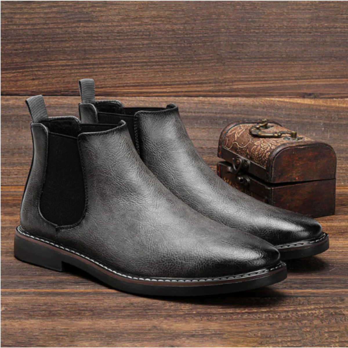 The Fairmont Men’s Sleek Slip On Ankle Leather Dress Boots
