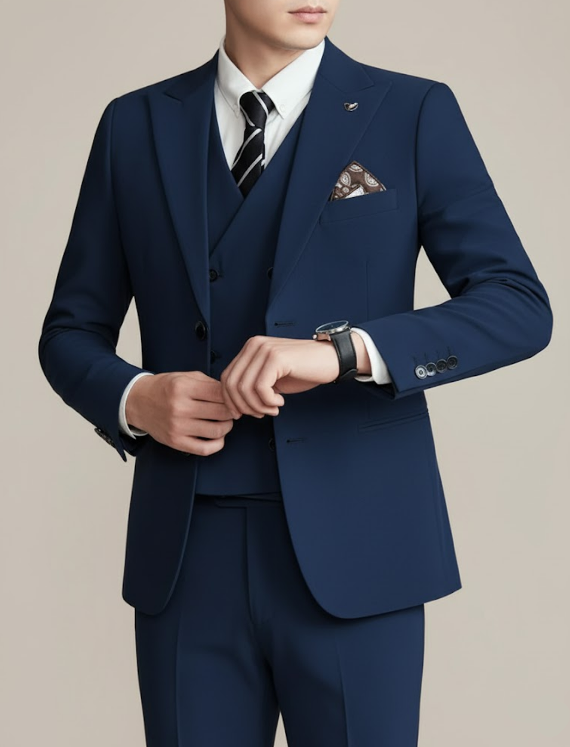 Men's Three-Piece Suit for Formal Events