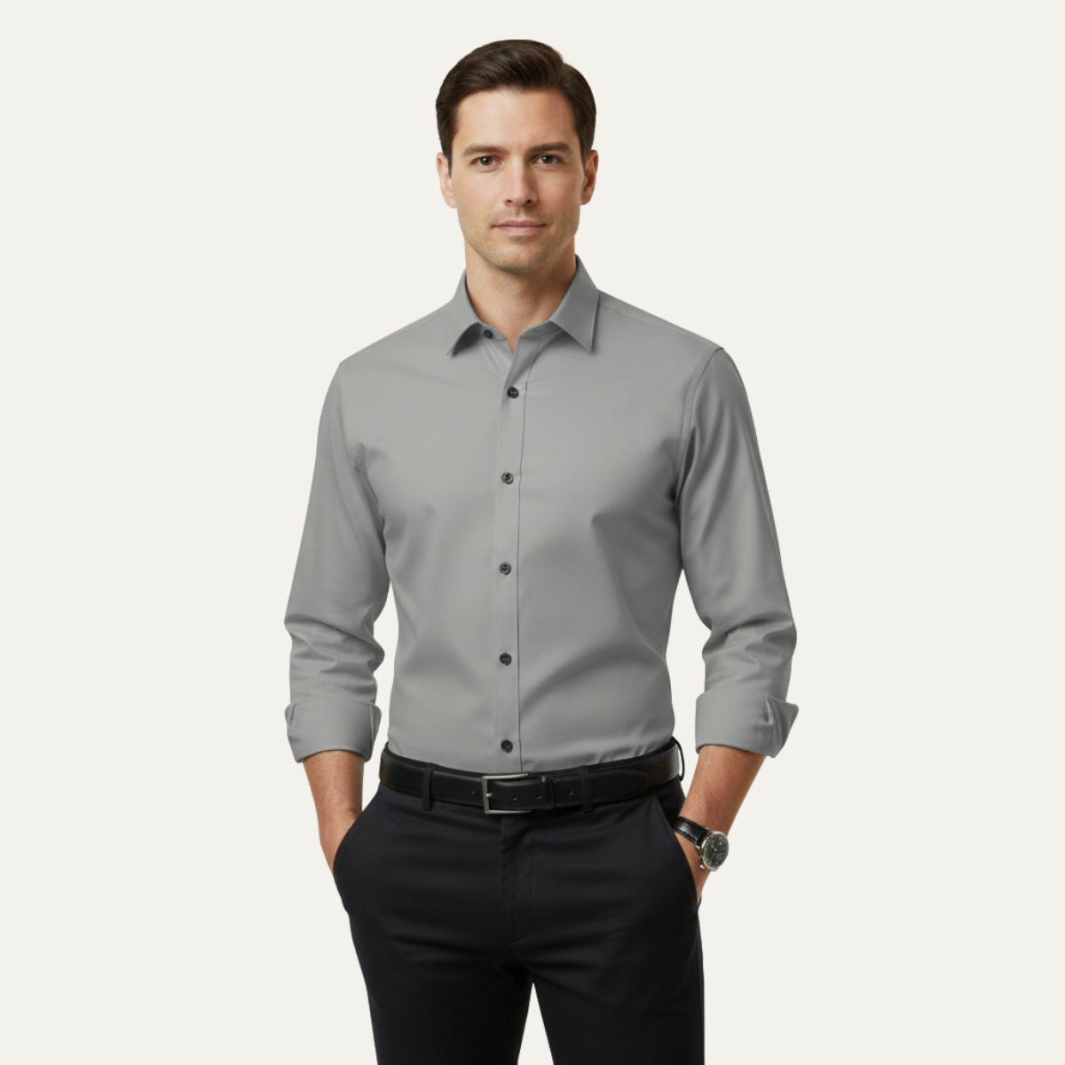 The Pantelleria Men's Elegant Solid Color Business Shirt