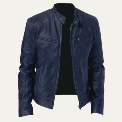 The Ashbury Men’s Vintage Leather Biker Zip Up Jacket