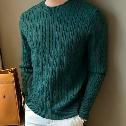 The Versailles Cashmere Merino Wool Knit Sweater for Men - Green