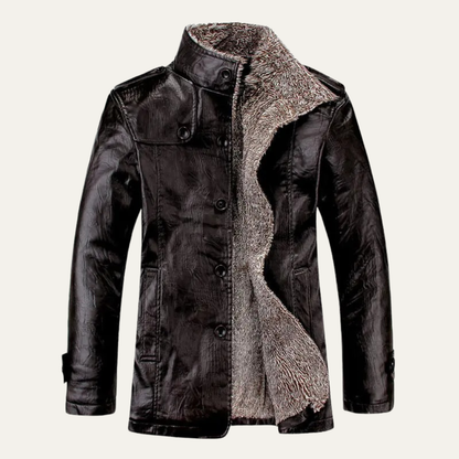 The Prosecco Men’s Winter Fleece Lined Leather Jacket