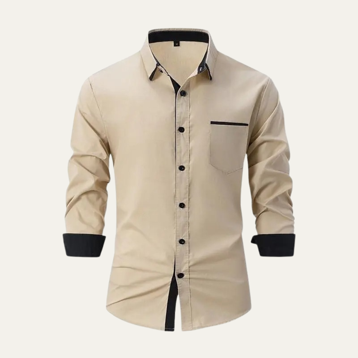 The Gorizia Men’s Trendy Contrast Trim Button Up Shirt
