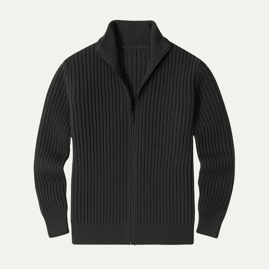 The Granada Men’s Winter Ribbed Zip Up Knitted Cardigan