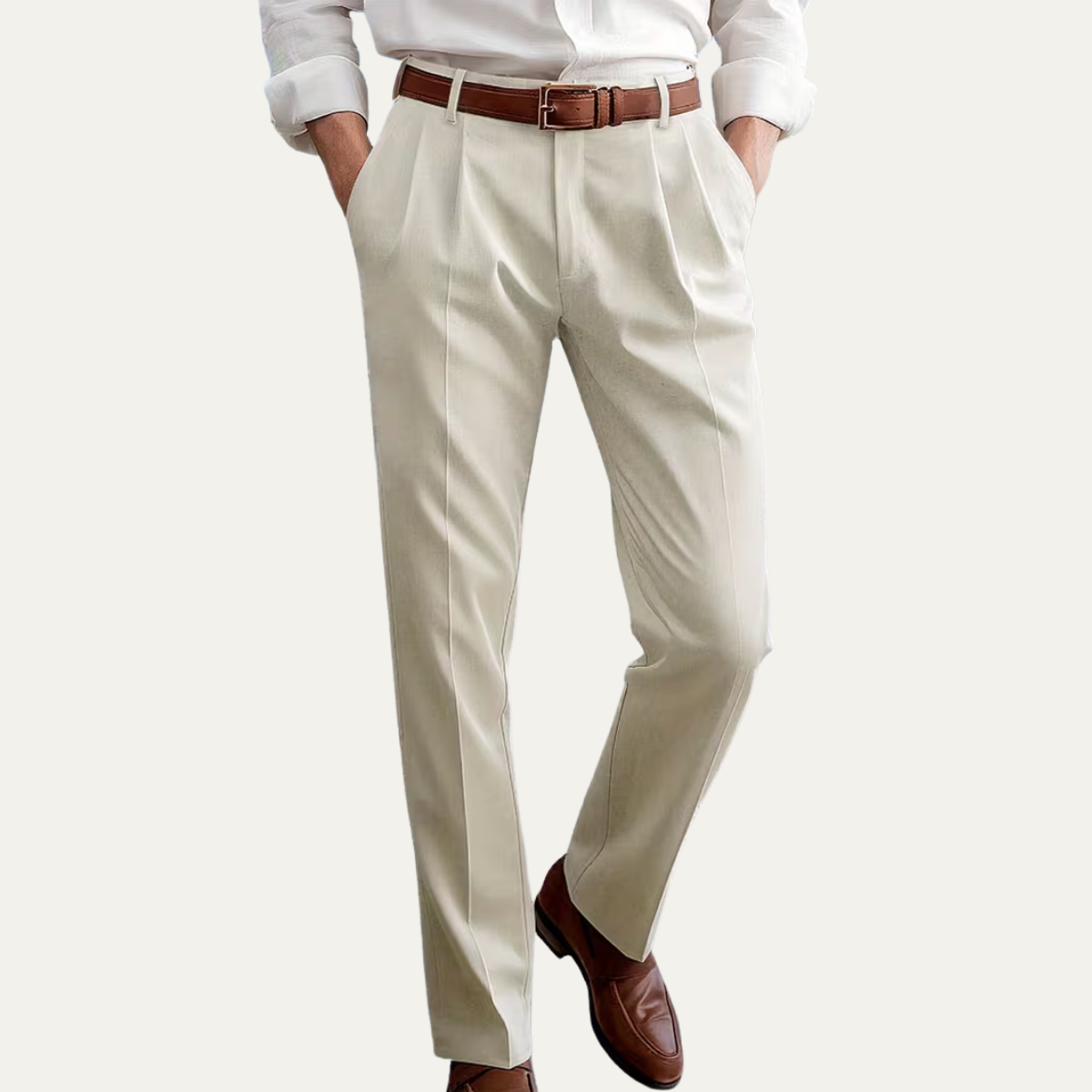 The Calistoga Men's Casual Tailored Linen Pleated Dress Pants