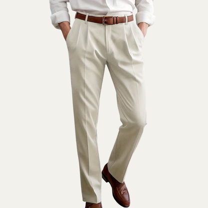 The Calistoga Men's Casual Tailored Linen Pleated Dress Pants