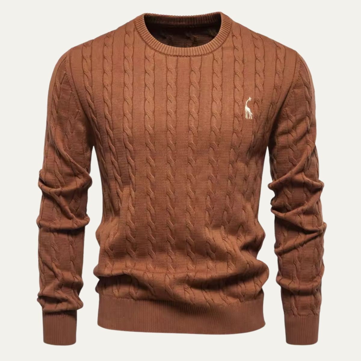The Malaga Men’s Classic Cotton Cable Knit Crew Neck Sweater