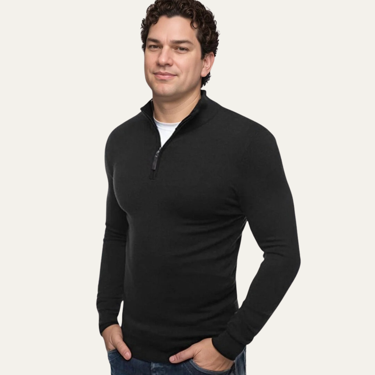 The Aviemore Men's Quarter Zip Slim Fit Casual Sweater