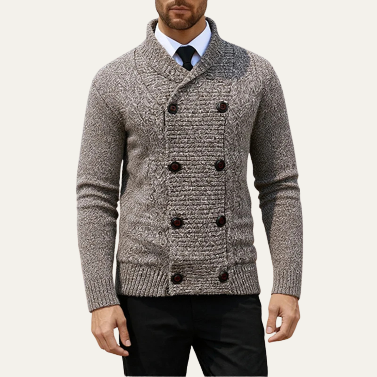 The Soverato Men's Vintage Solid Color Knit Casual Cardigan
