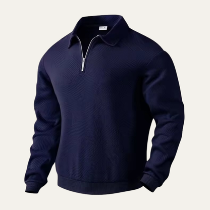 The Alicante Men’s  Textured Knit Quarter Zip Sweater with Collar