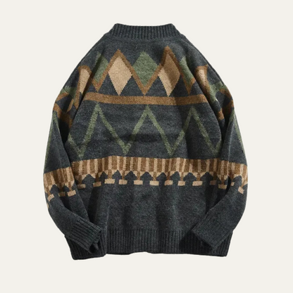 The Redruth Men’s Vintage Geometric Button Up Cardigan