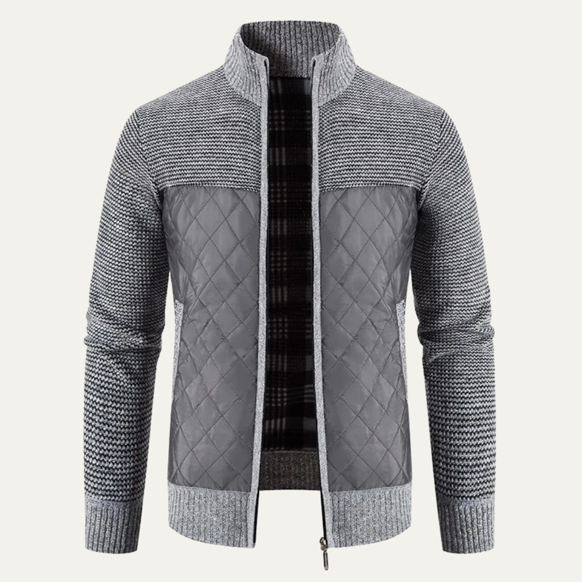 The Benevento Men's Slim Fit Stand Collar Warm Cardigan