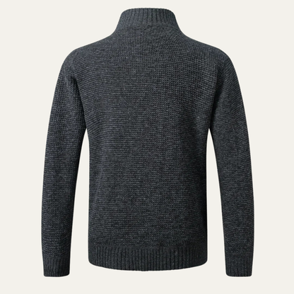 The Benevento Men's Slim Fit Stand Collar Warm Cardigan