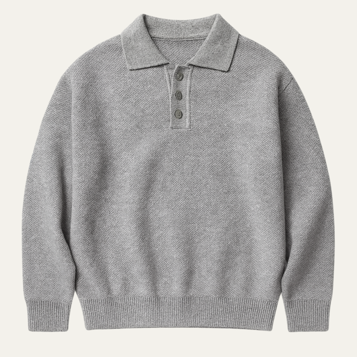 The Lichfield Men's Tailored Gray Casual Polo Sweater