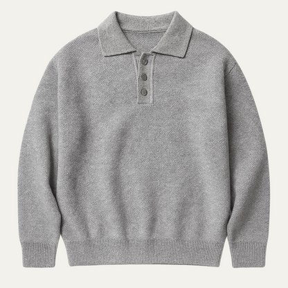 The Lichfield Men's Tailored Gray Casual Polo Sweater