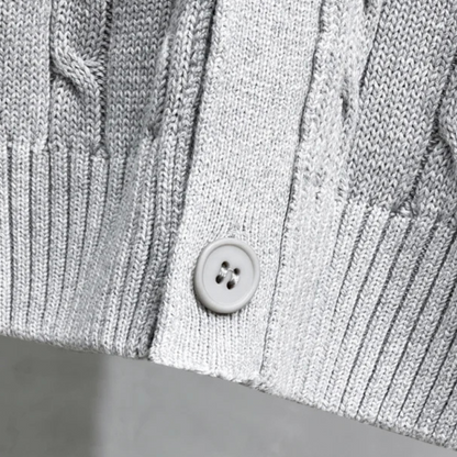 The Rochester Men's Classic Cable Knit Button Up Cardigan