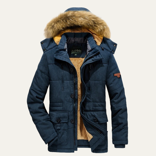 The Pinehurst Men’s Warm Winter Fleece Lined Hooded Parka Jacket