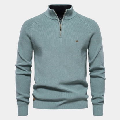 The Lignano Men’s Cotton Knit Smart Casual Quarter Zip Sweater