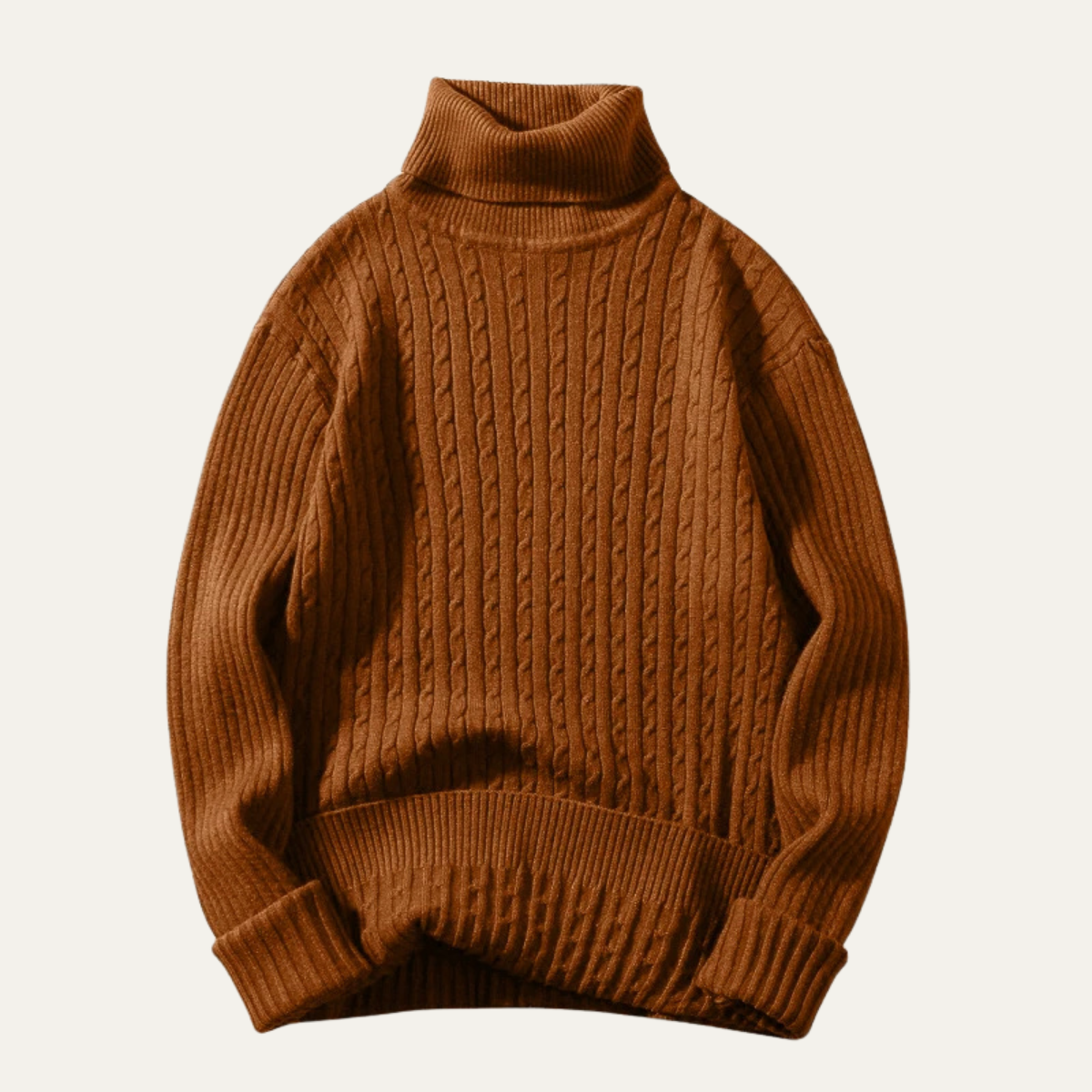 The Ashbourne Men’s Warm Cable Knit Turtleneck Sweater