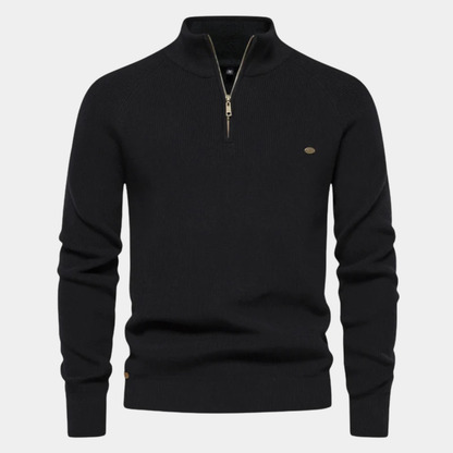 The Lignano Men’s Cotton Knit Smart Casual Quarter Zip Sweater