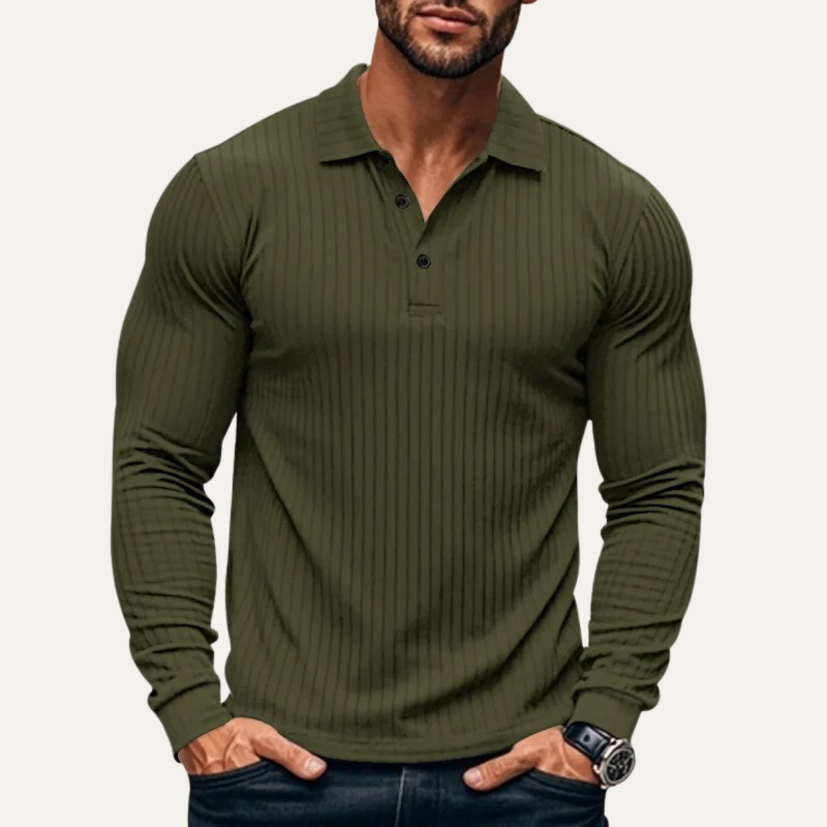 The Sorrento Men’s Ribbed Knitted Polo Shirt