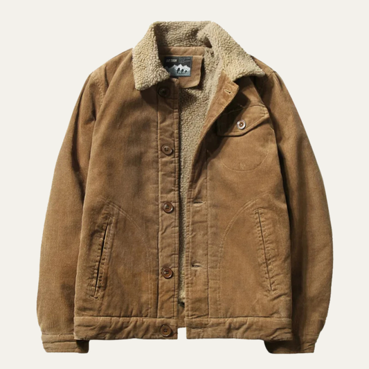 The Montefalco Men’s Vintage Corduroy Winter Turn Down Collar Jacket