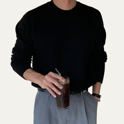 The Cuneo Men’s Classic Plain Crew Neck Knit Sweater