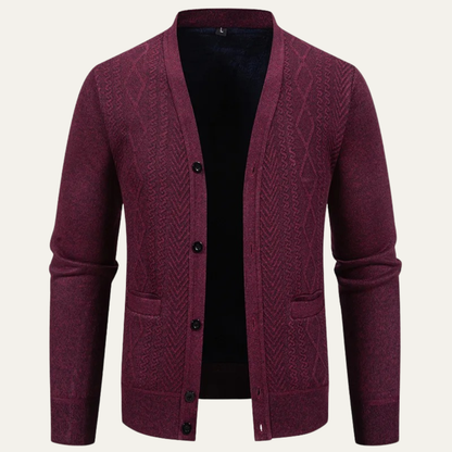 The Caprera Men’s V Neck Button Up Casual Knitted Cardigan