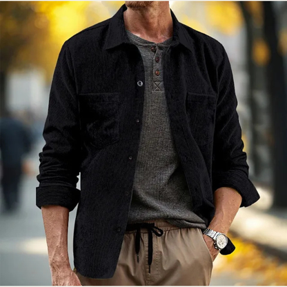 The Bellehurst Men's Lightweight Corduroy Button Up Shirt Jacket