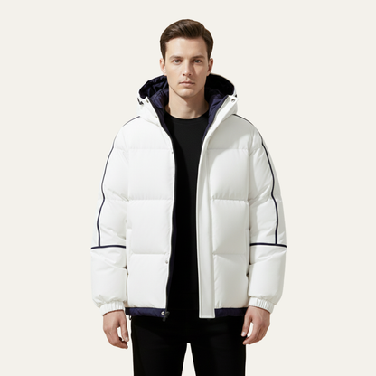 The London Men's Waterproof Puffer Jacket - Luxury Hooded Winter Coat