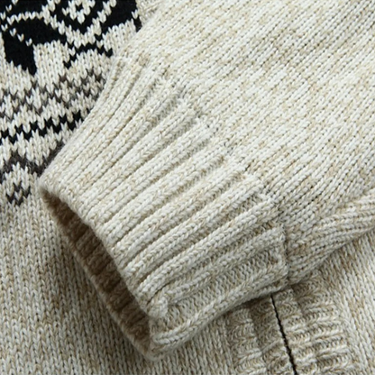 The Canazei Men’s Winter Zip Up Hooded Knit Jacket