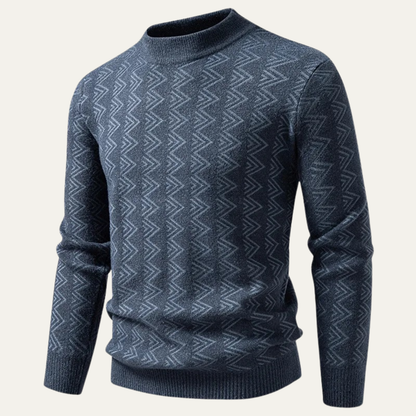 The Elmcrest Men’s Warm Geometric Pattern Crew Neck Knit Sweater