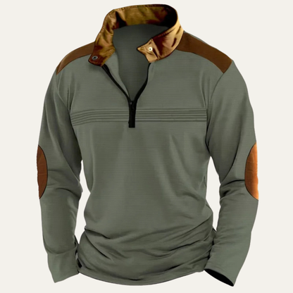 The Toulouse Men’s Retro Half Zip Contrast Collar Sweater