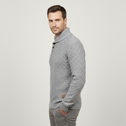 The Brighton Men’s Chunky Knit Sweater with Buttons