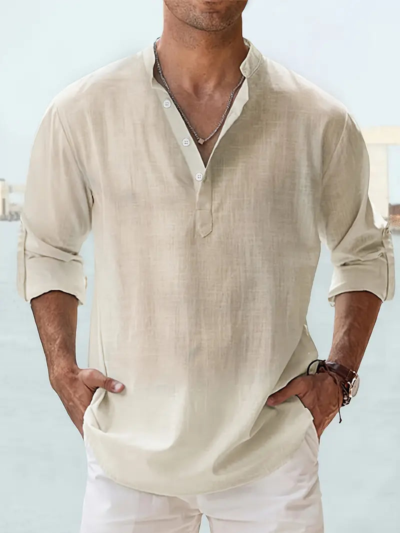 Giovanni Milano - Classic Linen Summer Shirt for Stylish Occasions