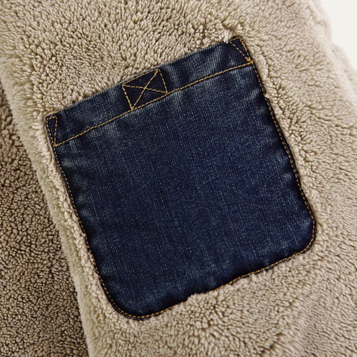 The Palmi Men’s Winter Sherpa Lined Denim Jacket with Collar