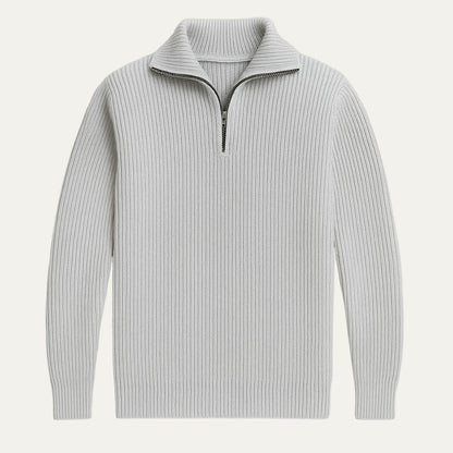 The Merino Knitted Quarter Zip Sweater
