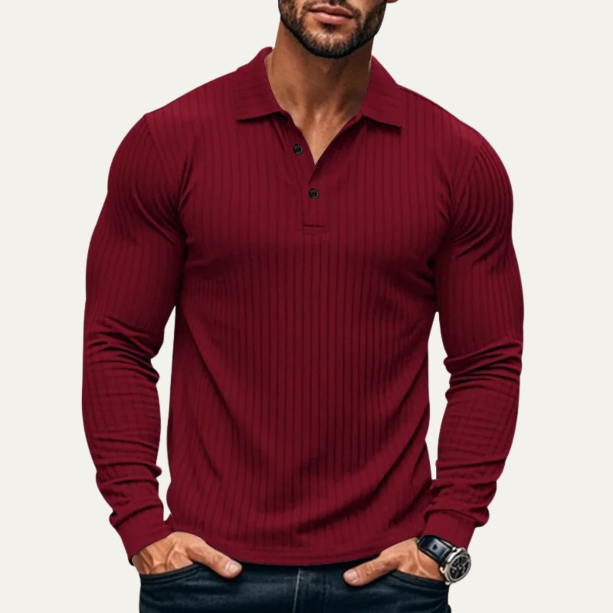 The Sorrento Men’s Ribbed Knitted Polo Shirt