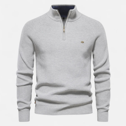The Lignano Men’s Cotton Knit Smart Casual Quarter Zip Sweater