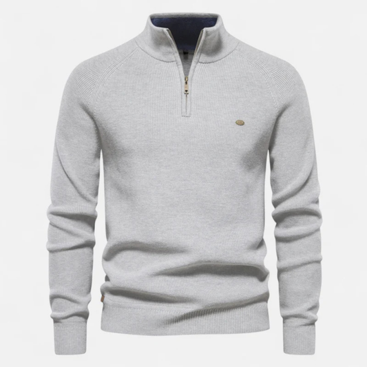 The Lignano Men’s Cotton Knit Smart Casual Quarter Zip Sweater