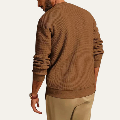 The Mayfair Men's Knit Sweater - Casual Textured Crew Neck
