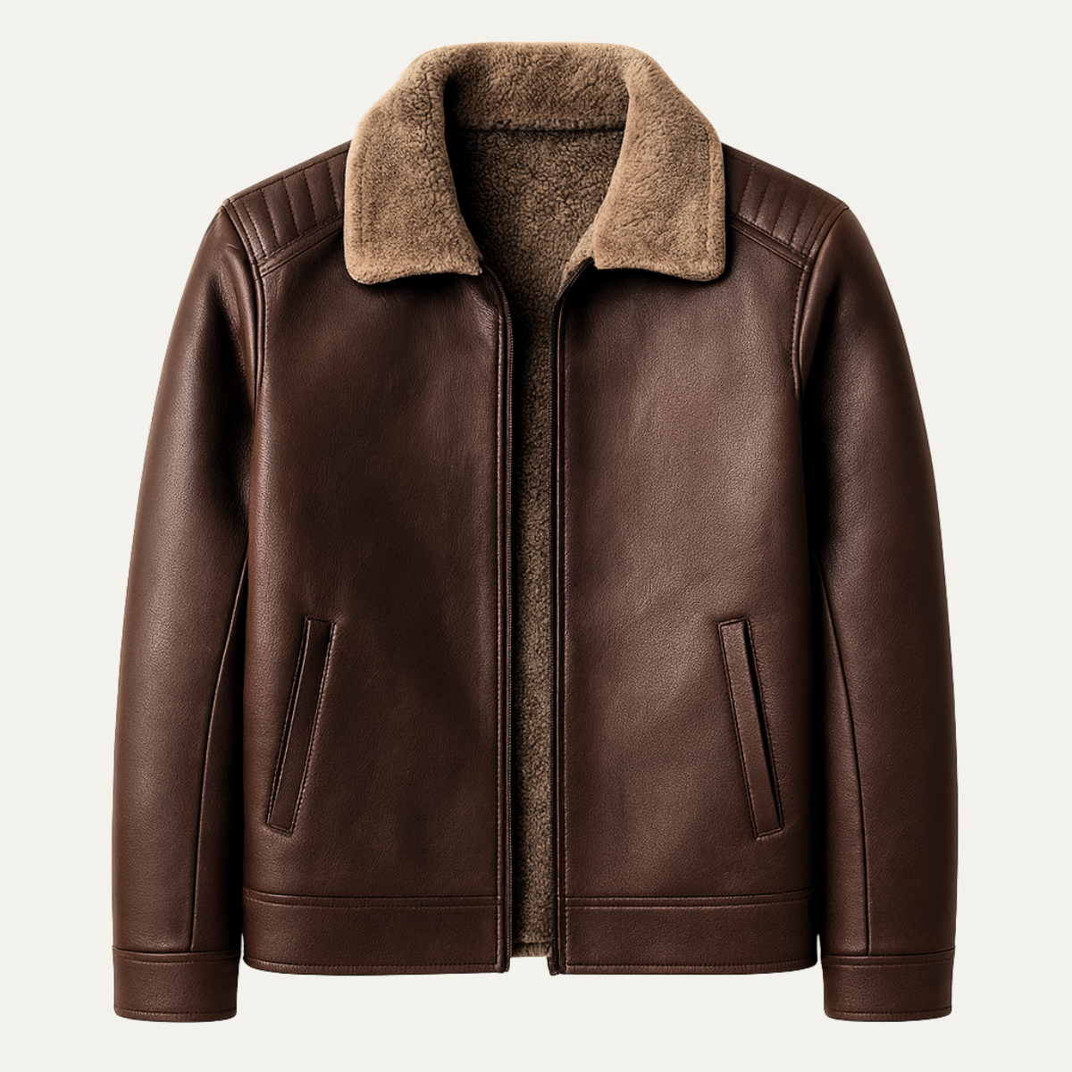 The Pantelleria Men’s Winter Fleece Lined Leather Jacket